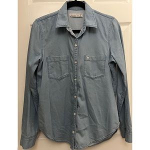 ABERCROMBIE & FITCH BLUE LONG SLEEVES SHIRT WOMEN, MEDIUM